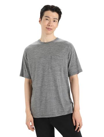 Icebreaker Merino Granary Rövid Sleeve Pocket Férfi Póló Szürke | HU 1158WNBY